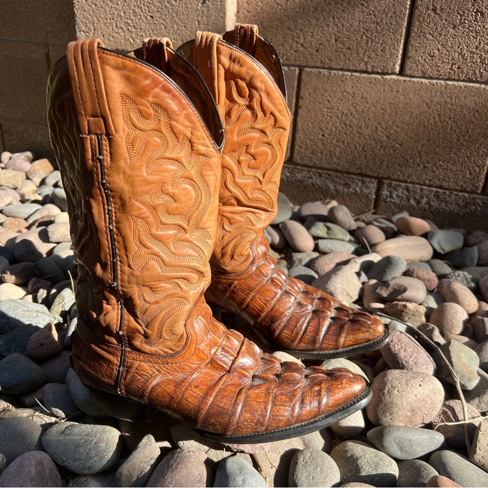 Country Western Cowboy Boot Caiman Print